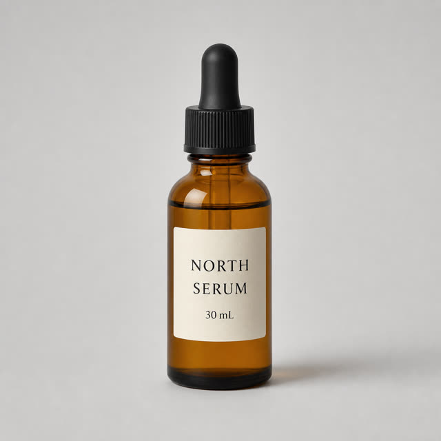 Original NORTH serum bottle used as the shared test input