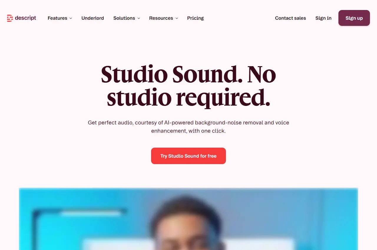 Descript: official website preview