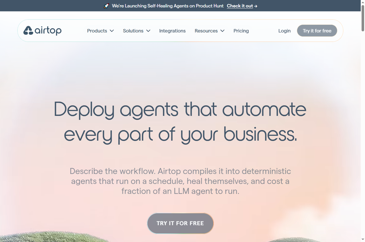 Airtop official website preview captured 22 September 2026