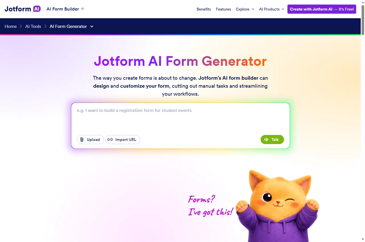 Jotform official public page, captured 22 September 2026