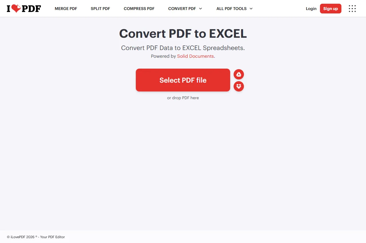 iLovePDF official website preview