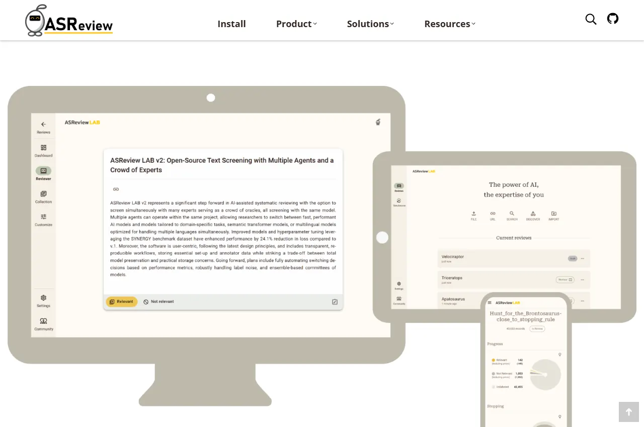 ASReview: official website preview