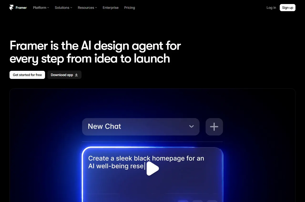 Framer official website preview