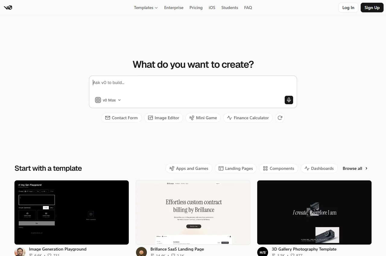 v0 official website preview
