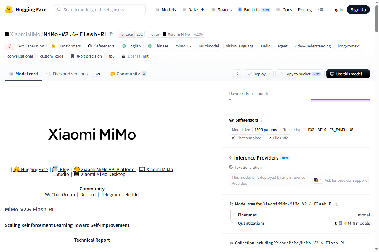 MiMo Flash official source screenshot